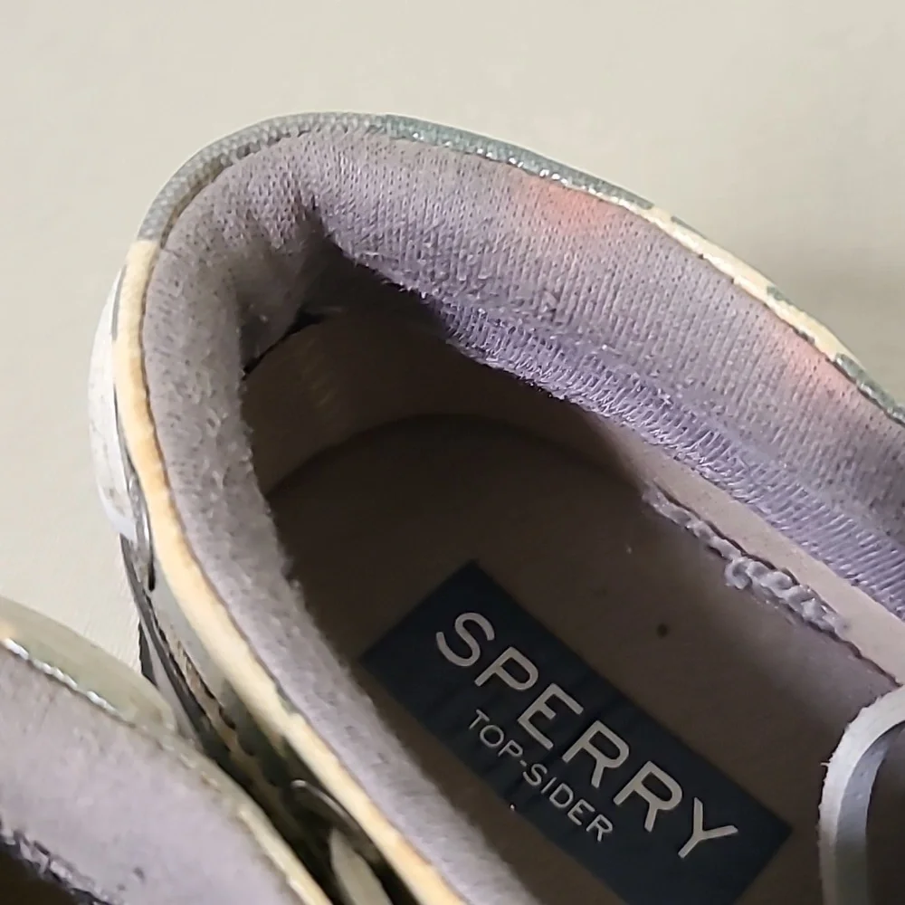 Sperry Topsiders Rubber Rain Boots Size 7 M Grey/ Plaid